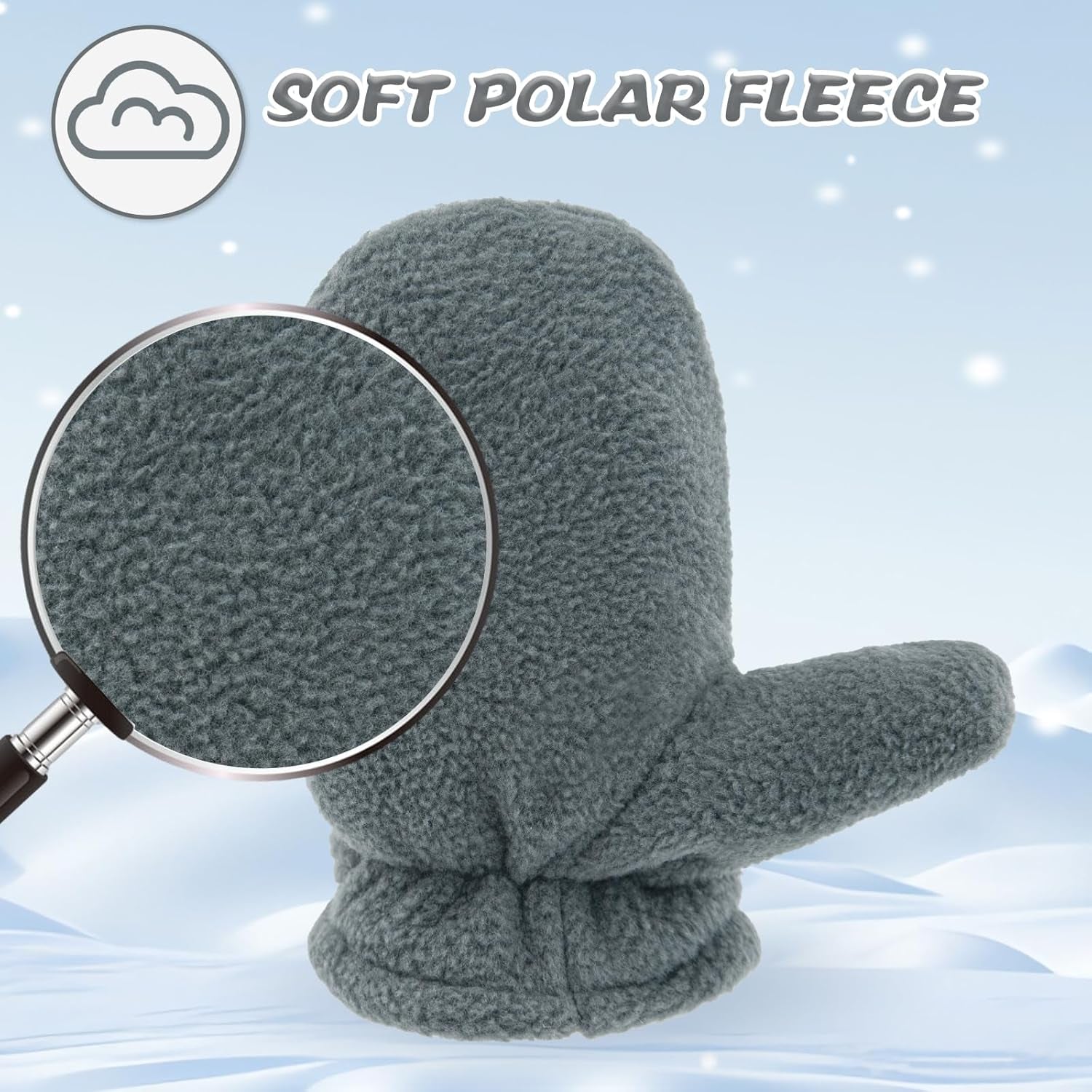 Baby Toddler Winter Mittens Girls Warm Fleece Lined Gloves Kids Sherpa Lined Mittens for Boys