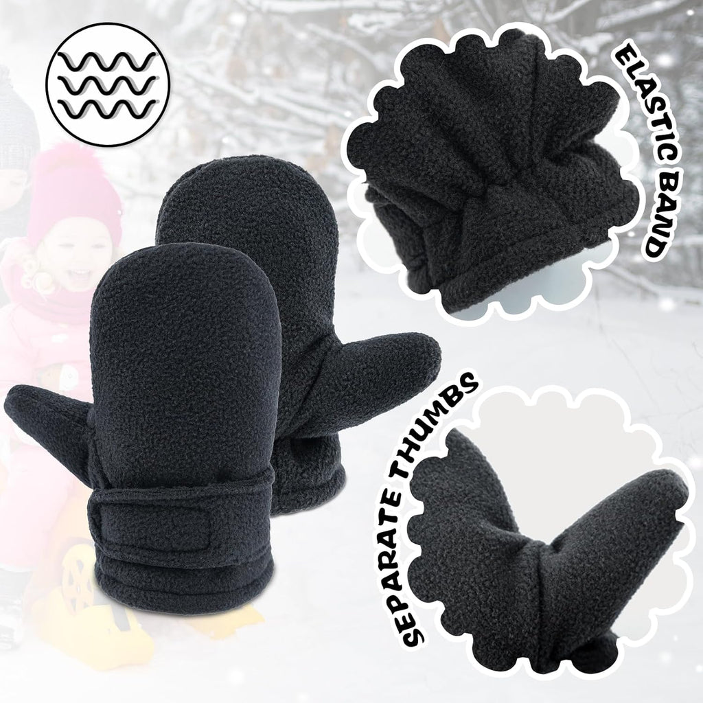 Baby Toddler Winter Mittens Girls Warm Fleece Lined Gloves Kids Sherpa Lined Mittens for Boys