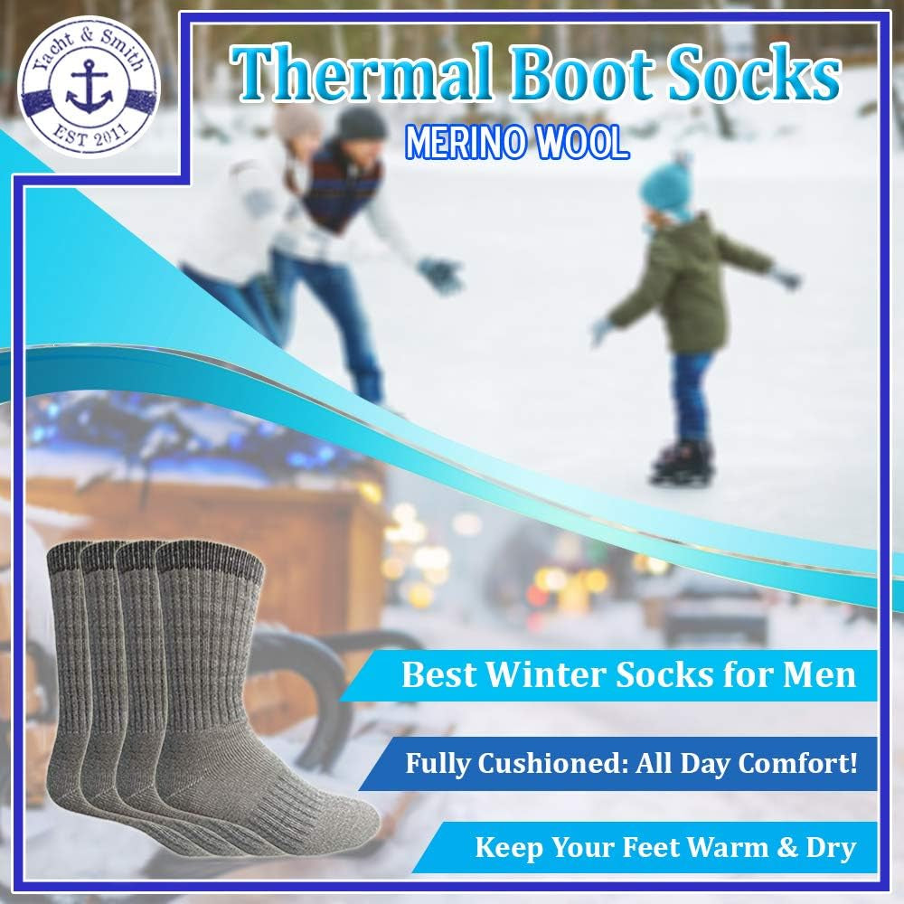Merino Wool Thermal Boot Socks for Hiking, Trail, Hunting, Winter
